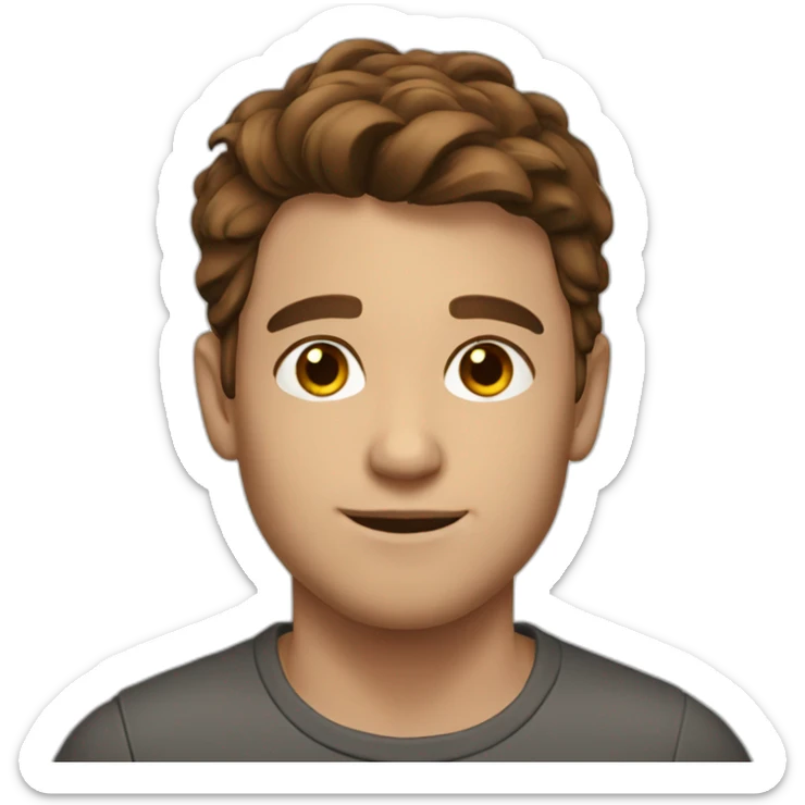 A young man with beautiful brown hair  sticker