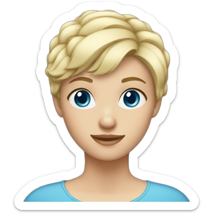 blonde girl with blue eyes and short hair sticker