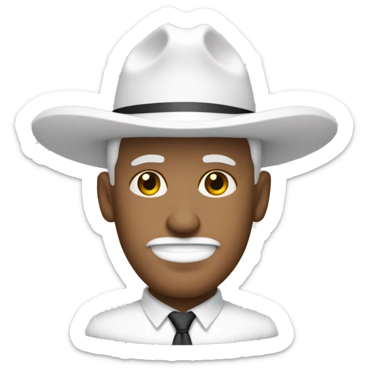 Un hombre color blanco es de la marina tiene el traje blanco y un sombrero blanco sticker