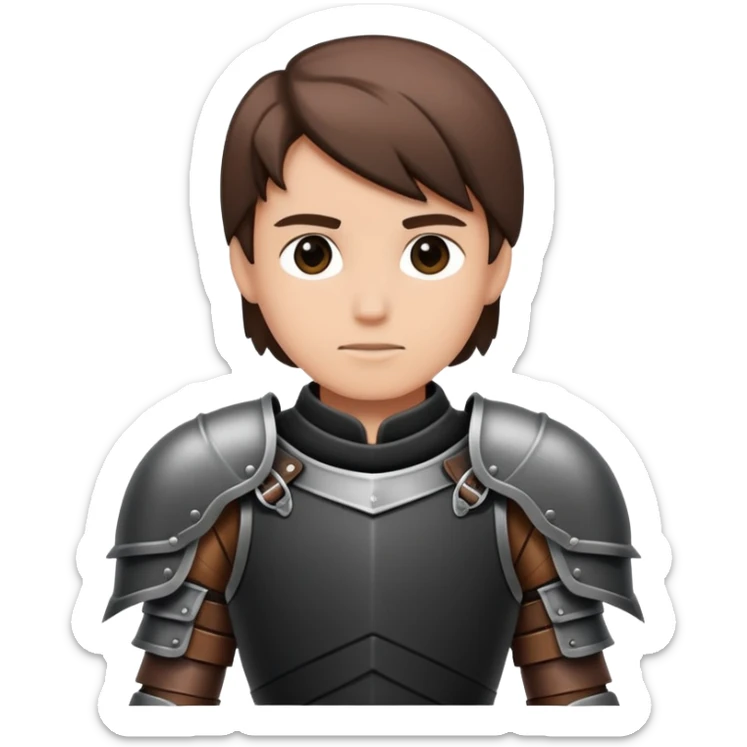 a person wearing leather armor but you can only see his upper body and the picture can only be black and white sticker