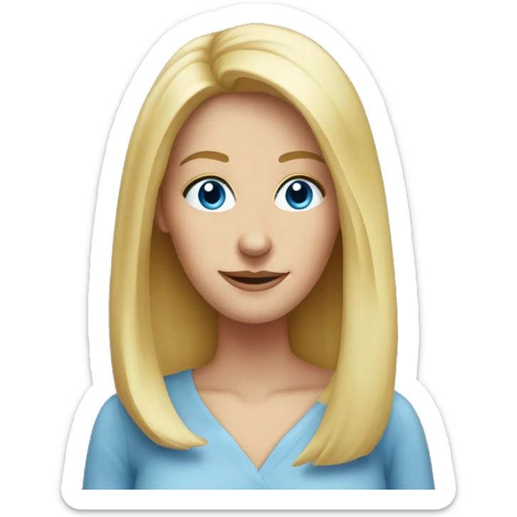 Mature women,Thin long nose,blonde long hair blue eyes girl thumbs  sticker