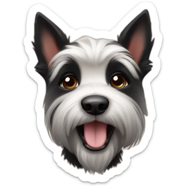 Scottish terrier and panda sticker