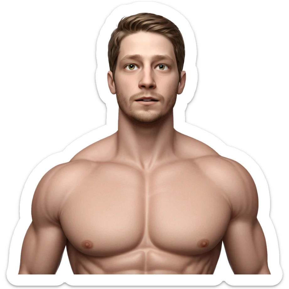 muscular male portrait shot sticker