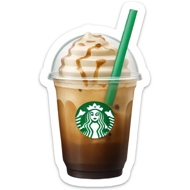 Starbuck ice coffee with ice cubes sticker