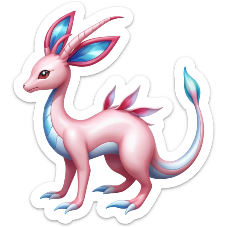 Milotic-Sylveon-Dragonair-Fakémon-hybrid-creature (full body)  sticker