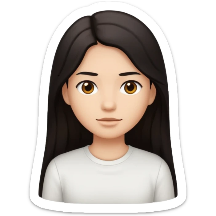 CHEVEUX UN PEU PLUS FONCER AVC DU MAQUILLAGE mais on voit pas le maquillage et elle a des cheveux long sticker