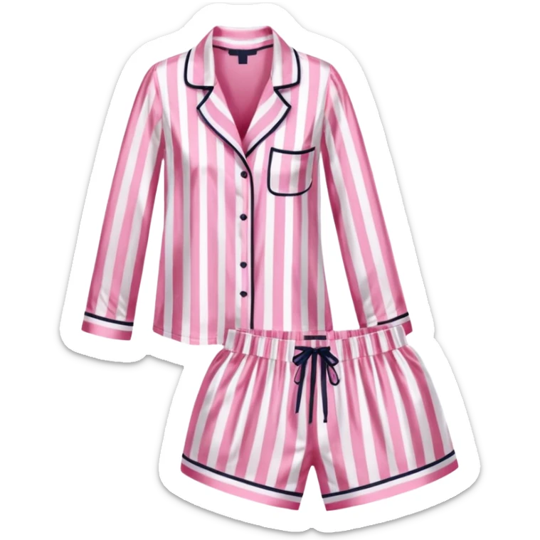 Striped pink and white silk Victoria’s Secret pajama set sticker