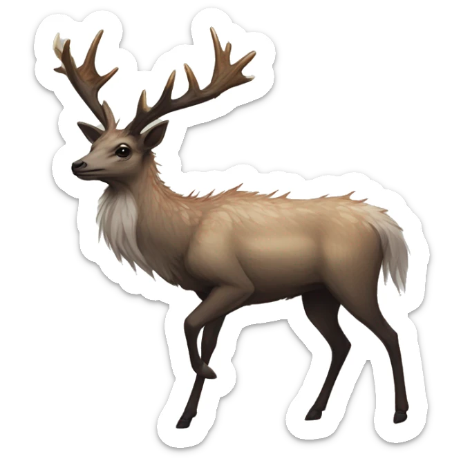 Modern Realistic Rare Fantasy Antlers Vernid-Trico-species by LiLaiRa, full body sticker