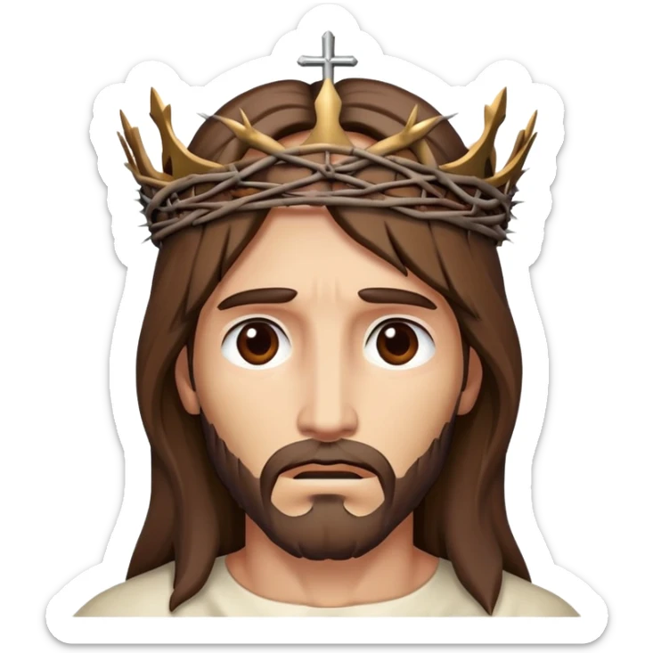 Jesus on the cross with the crown of thorns sticker