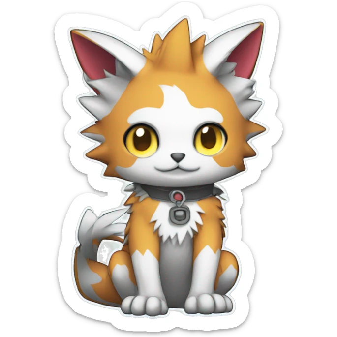 cute kawaii cool edgy Digimon-Fakemon-animal full body sticker