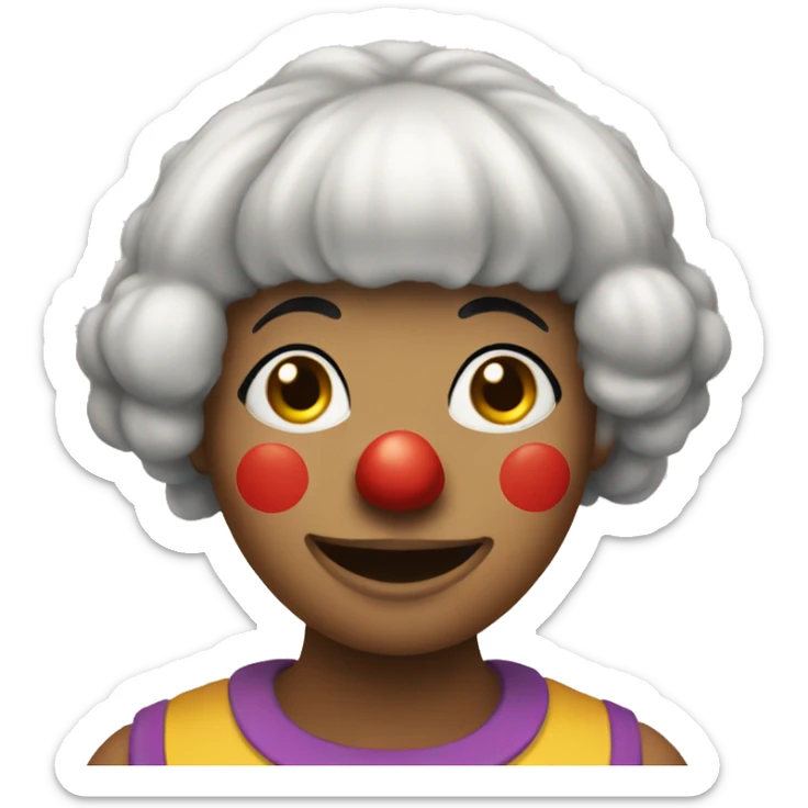 Round clown lady with bangs sticker