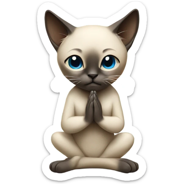 Siamese cat praying  sticker