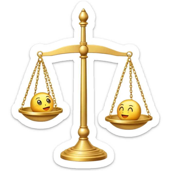 Crea un emoji de una balanza coquete femenina  sticker
