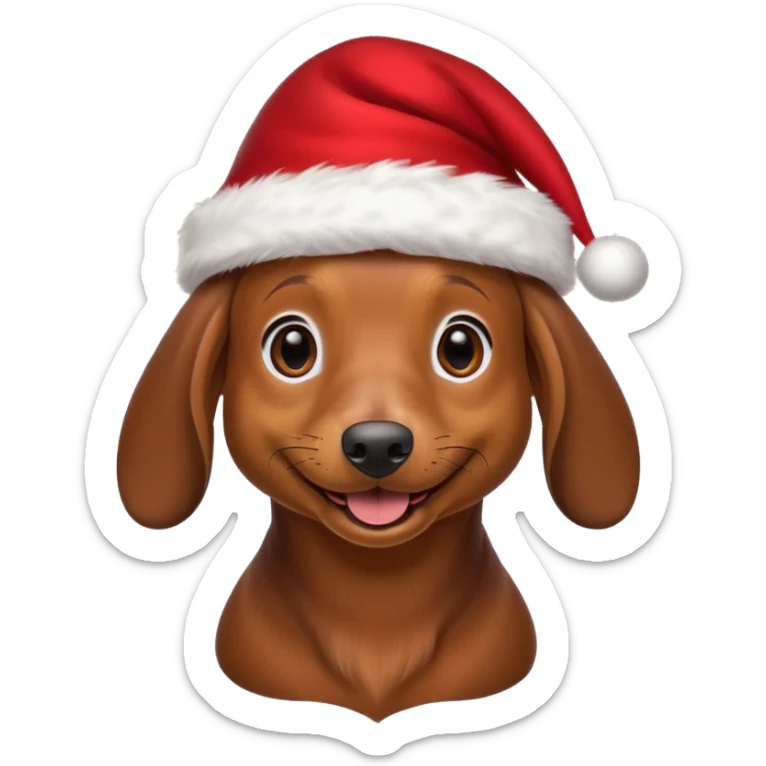 Daschund with a Christmas hat
 sticker