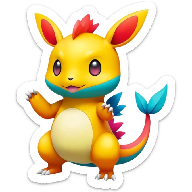 Colorful Colors Vibrant Colors Flying Fakémon-Pokémon-Creature Full Body sticker