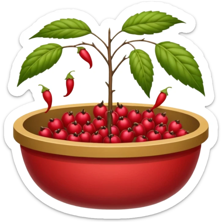 Un tamis avec des trous pour séparer les épicarpes des baies de sichuan des graines noires sticker