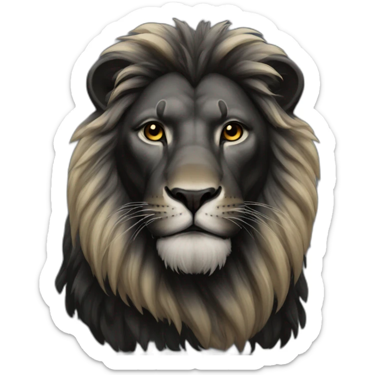 Black lion sticker