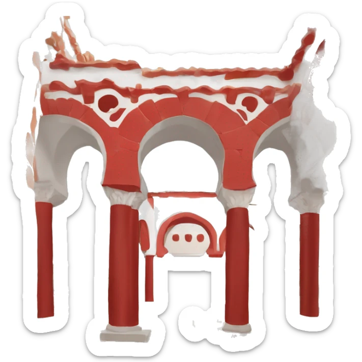 arco de herradura de color blanco y rojo con sus dos columnas de la mezquita de cordoba sticker