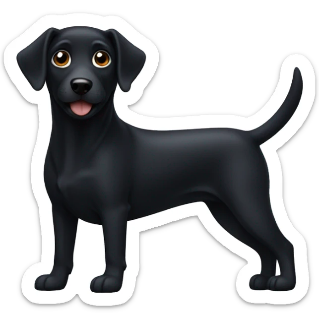 Black dog sticker