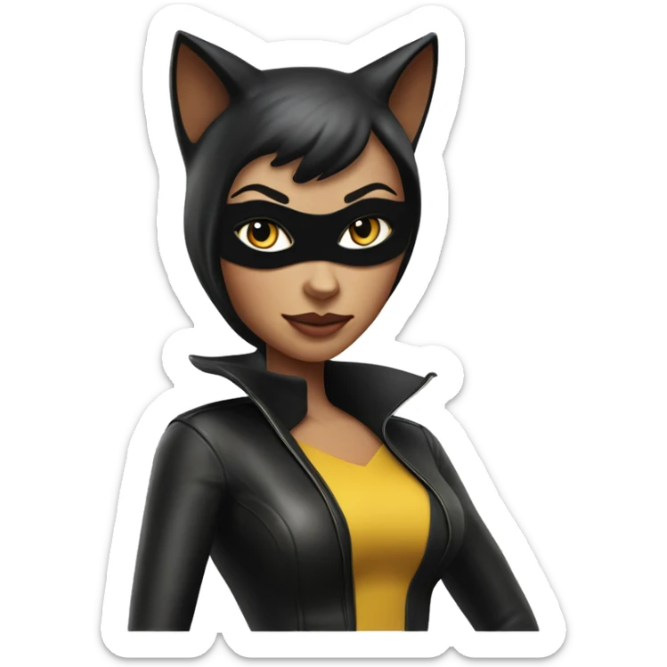 Realistic Cat Woman from Batman tv show, plastic dream house food truck  sticker