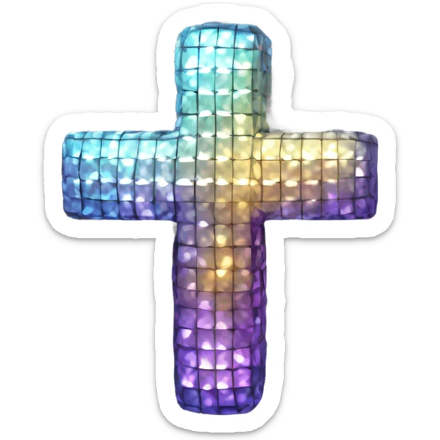 Disco ball cross sticker