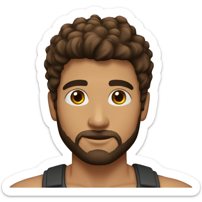 jeune homme de 30 ans, musclé, cheveux noirs, barbe courte, yeux marrons sticker