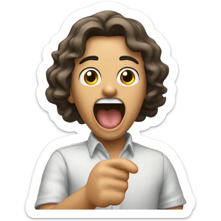 Una cara sacando la lengua con las manos a los lados como haciendo la morisqueta de burla sticker