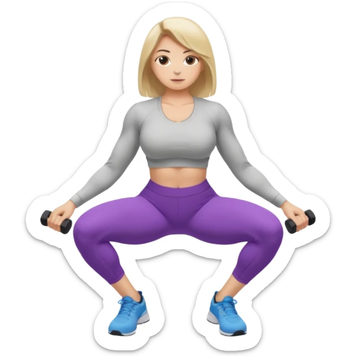 girl working out glutes shirt on but showing from behind but she's squatting and full body zoomed out also more coverage please  sticker