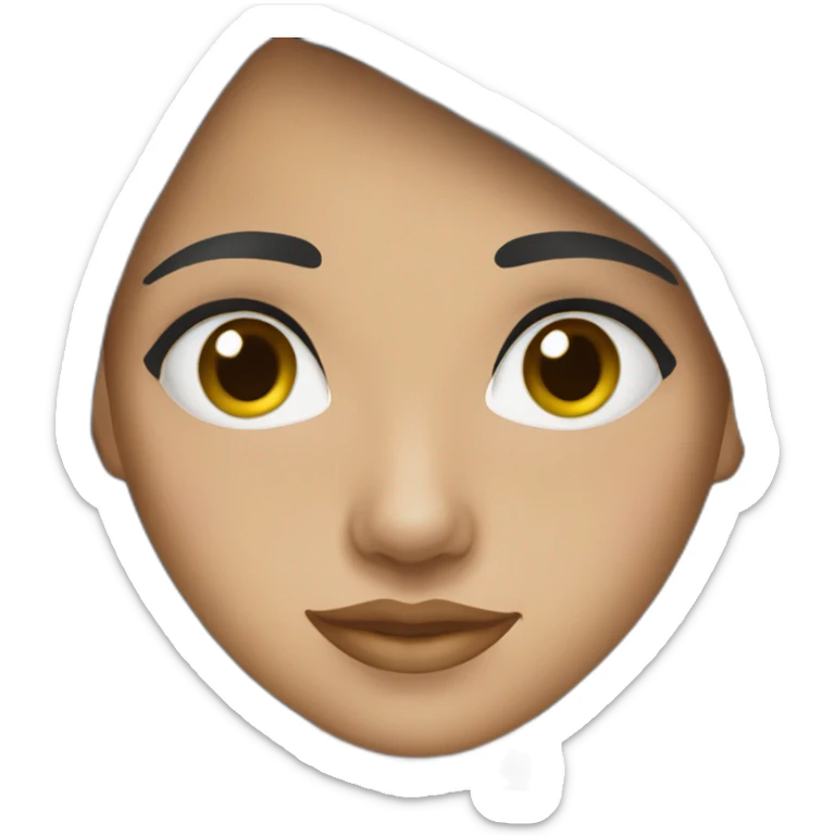 a  colombian girl , black hair , black eyes , eyebrown  white, straight hair sticker