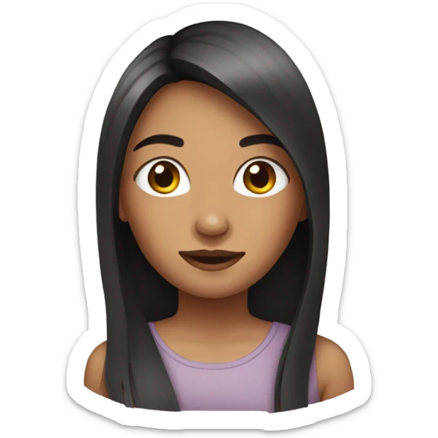 girl with straight hair sticker