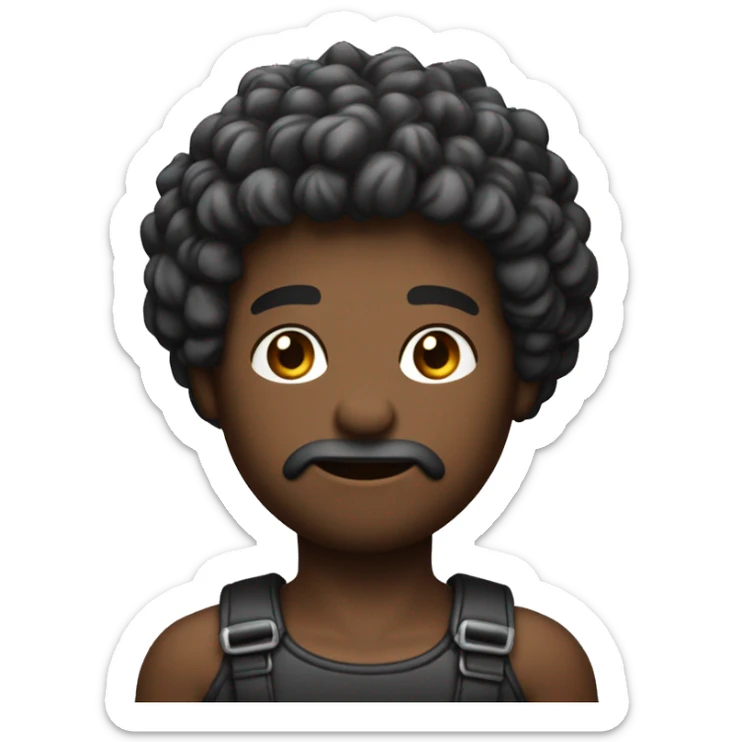 boneco moreno de cabelo preto cacheado e de corpo inteiro fazendo ok com a mão sticker