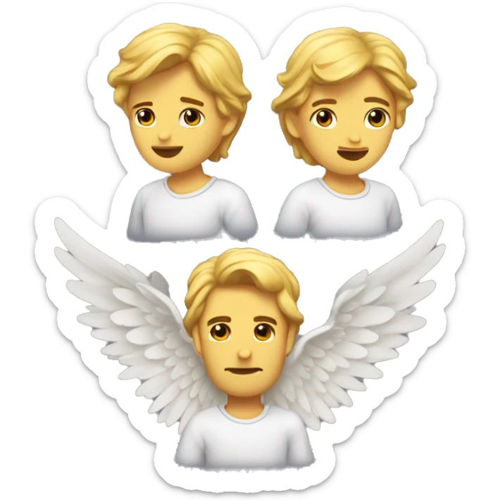 I want you to make an internet with two wings In The middle I won't an angel withThe middle I won't an angel with a golden crown on hair head sticker