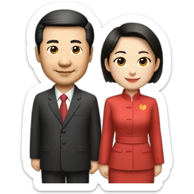 Li Hongzhi and XI Jinping, two human mentors, arm in arm，team up sticker