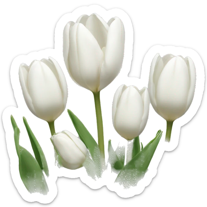 White tulips sticker