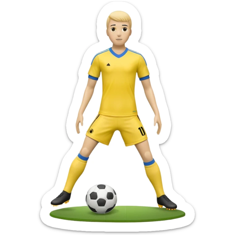 create an emoji of a yellow soccer free kick mannequin - it should just be a piece of soccer equipment sticker