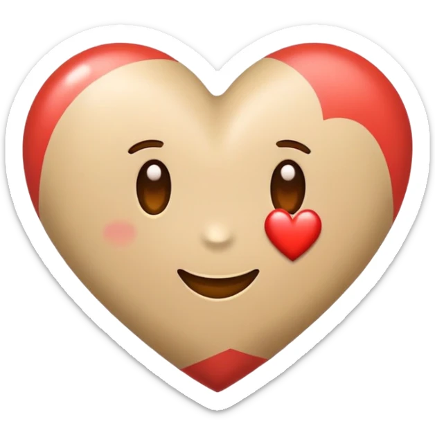 Hazme un emoji que tenga  un corazón de color café al lado de este un corazón de color beig y al lado de este un corazón de color blanco  sticker