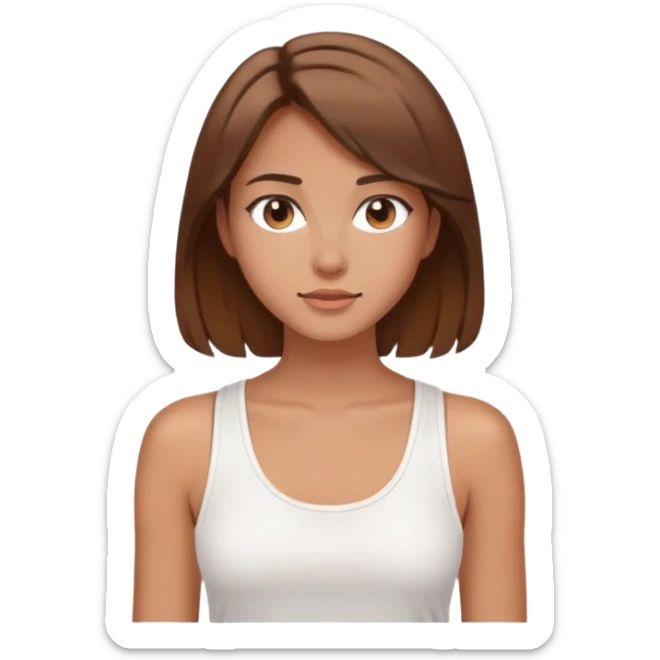 Clean girl aesthetic young women with brown hair   sticker