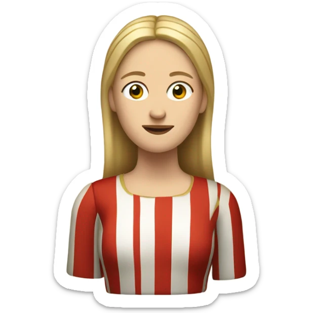 woman with blond hair 11th century, with vertical red striped tunic sticker