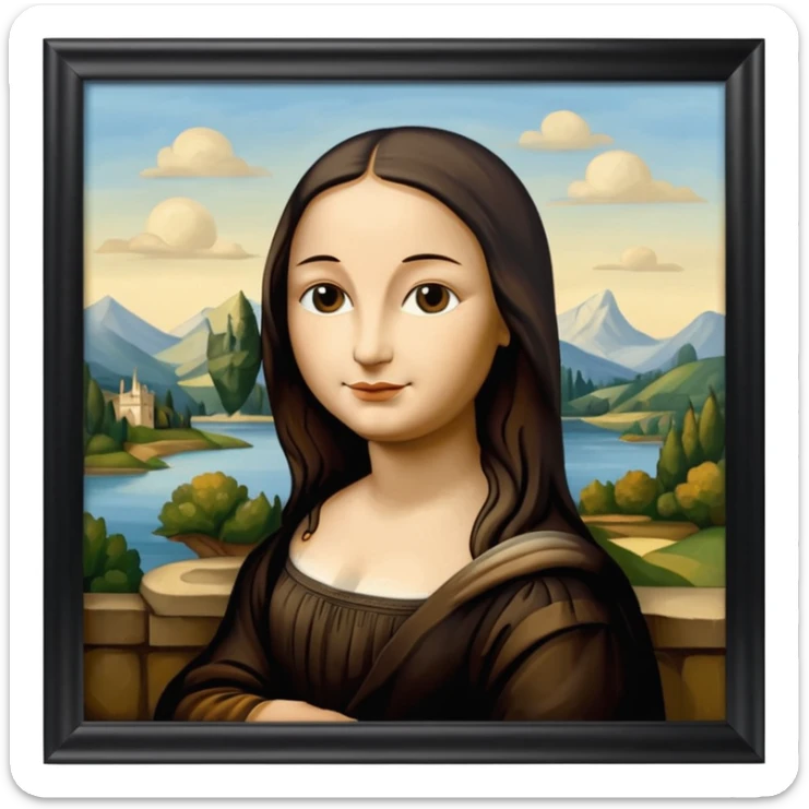  paint of Louvre giocanda frame more similar to a famousnpaint in Paris Louvre  sticker