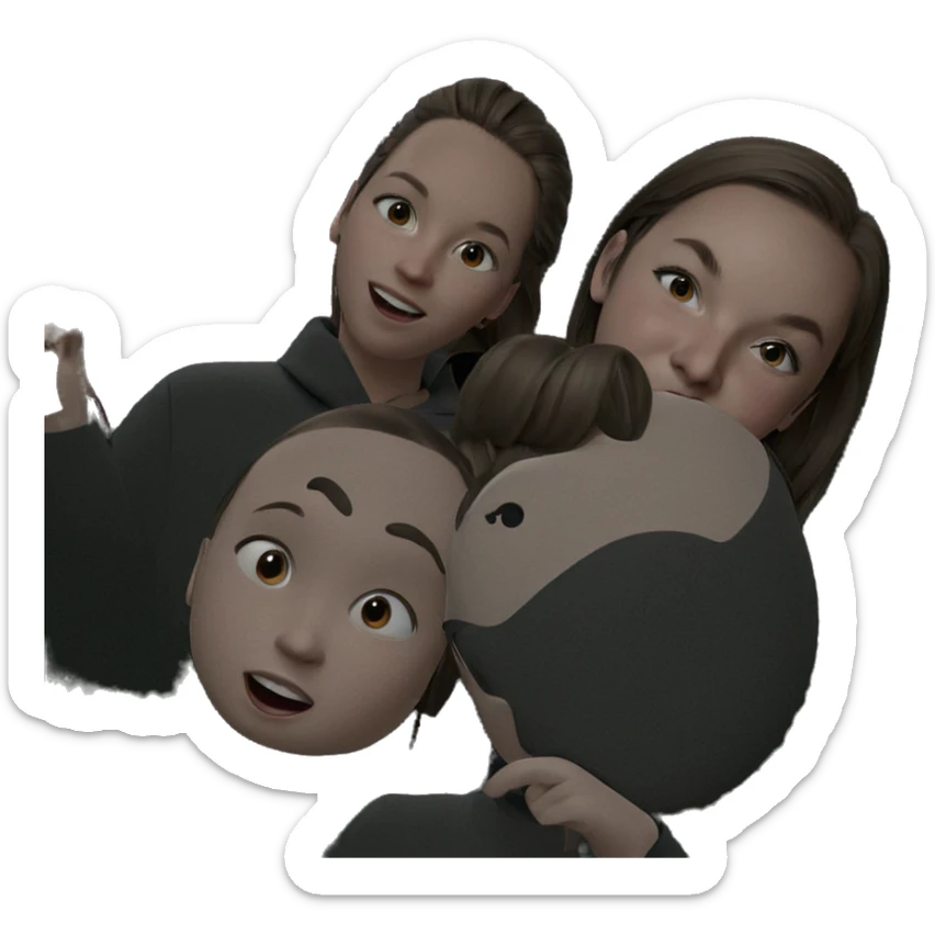 two girls looking at you sticker