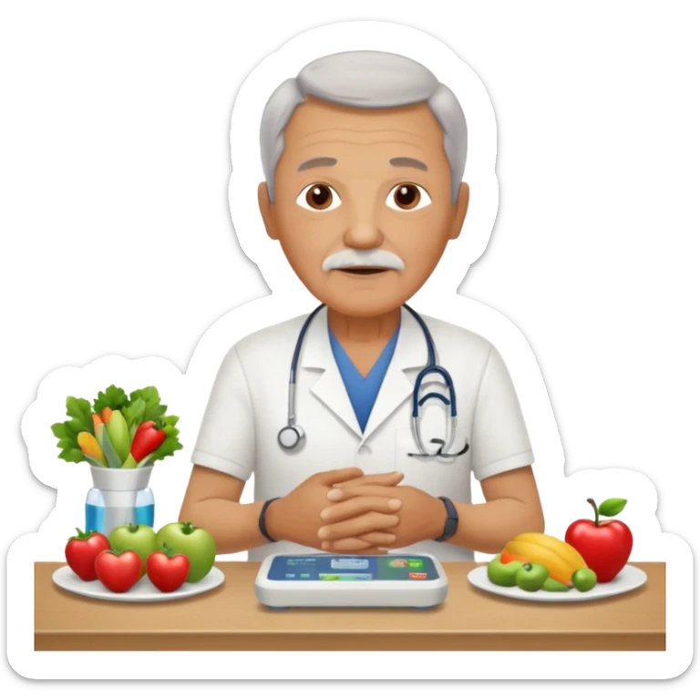 puedes crear una imagen de un abuelo de 63 años con una enfermedad cardiovascular?? pero puedes poner donde creas adecuado ya sea al rededor o donde se vea vbien habitos saludables como buena alimentacion signos vitales.. sticker