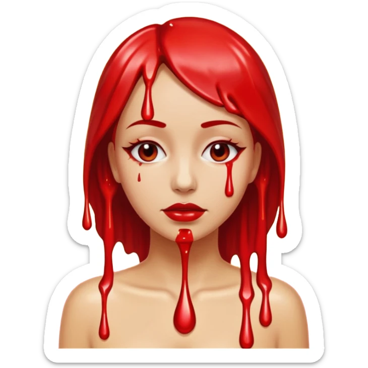 Woman dripping hot wax onto her own skin, controlled pain, ceremonial atmosphere sticker