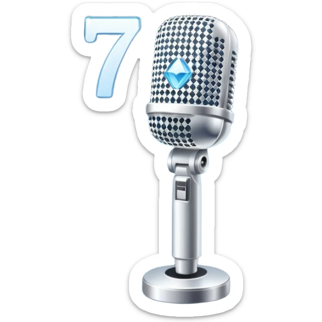 I want these emojis 💎🎤 in one frame with the number 17 I don't want a girl or boy in the pictures. sticker