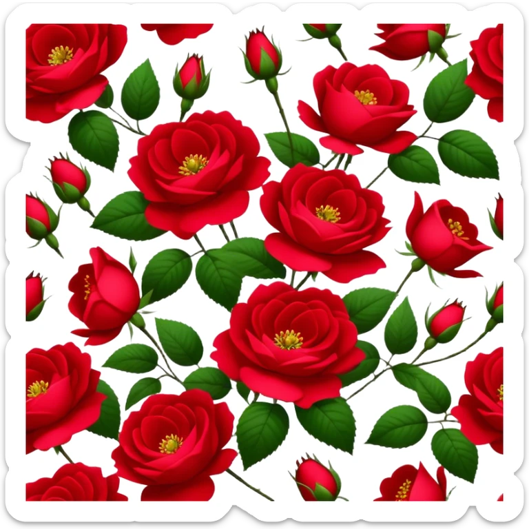 a thousand and one bouquet of red wild roses. Aesthetic, chic  sticker