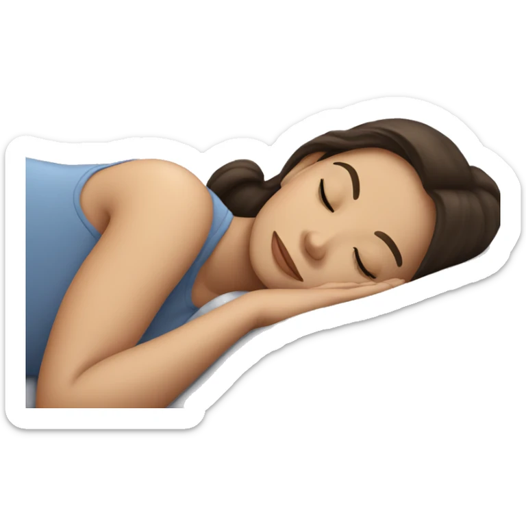 Brunette girl sleeping sticker