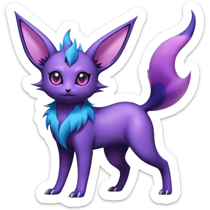 Shiny Dark Ethereal Noibat-Espeon-Umbreon-Nidorino-fusion-hybrid full body sticker