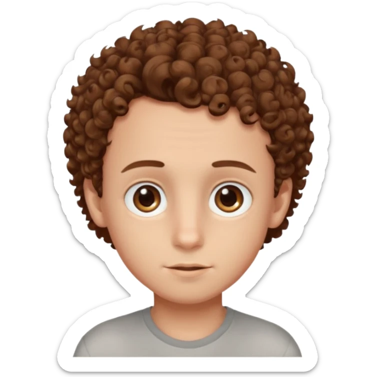 a boy with hazel eyes and curlyish brown hair and a humungos forehead like huuuuuuuuuuuuuge sticker