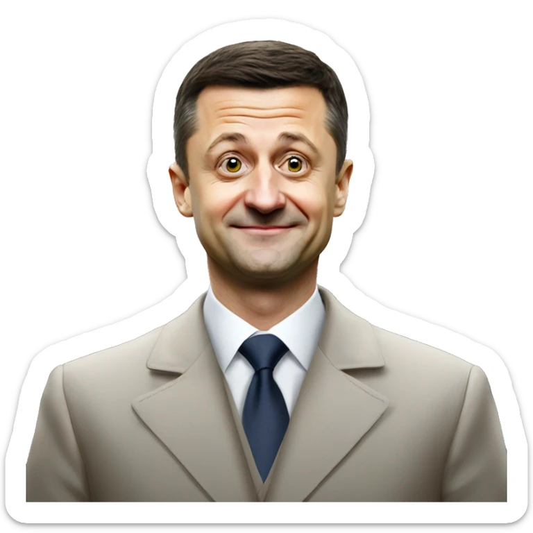President of Ukraine Vladimir Zelenskiy with clown nose sticker