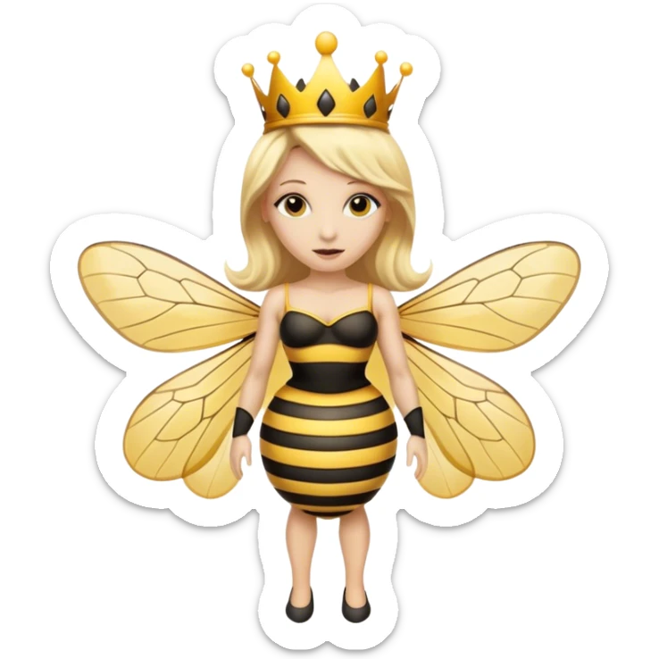 Full Body plus  Queen bee woman with  blonde hair and big nose sticker