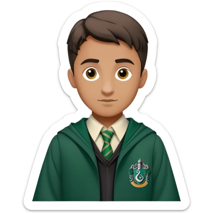 louis cordice is Blaise Zabini in harry potter, wear hogwarts slytherin uniform sticker